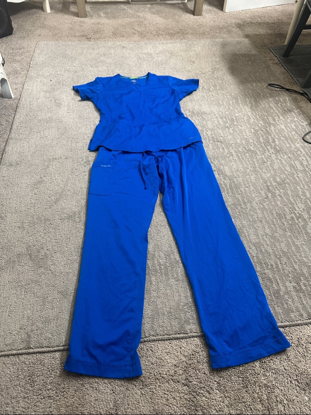 healing hands Royal Blue V-Neck Scrub Set